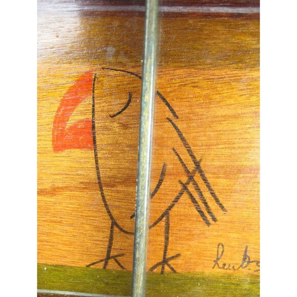 Kakadu Trivet 3 Section Tray Hand Painted Kitchen Decor Home Israel Vintage - Picture 15 of 16